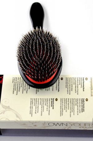 Щетка большая, натуральная щетина с единичными нейлоновыми иголочками