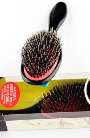 Щетка маленькая, натуральная щетина с единичными нейлоновыми иголочками