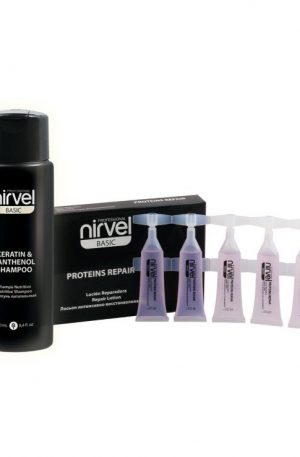 Набор шампунь кератин+пантенол250мл+ампулы 10Х10 мл Basic  Nirvel Набор шампунь кератин+пантенол250мл+ампулы 10Х10 мл Basic  Nirvel